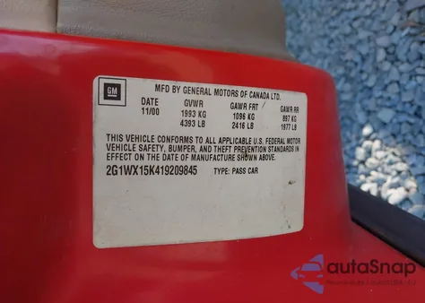 2001 Chevrolet Monte Carlo Ss из США, поврежденный, VIN 2G1WX15K419209845